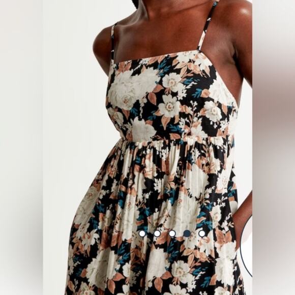 Abercrombie & Fitch Maxi dress XS Babydoll floral cottagecore strappy cotton - Picture 3 of 16